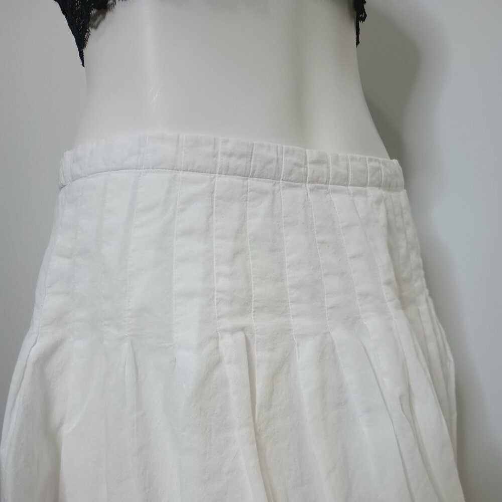 Sele White Bubble Skirt Size M A Line Pleated Zip - Picture 8 of 9